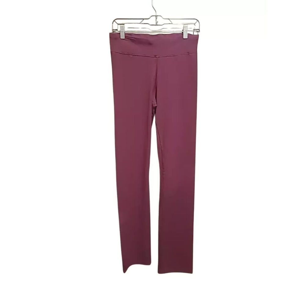 Fishers Finery Size L Tall Organic Cotton Blend Leggings Red Yoga Straight Leg